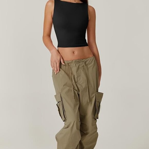 🖤✨ Black Open Back Boat Neck Crop Top | Size Small | NWT ✨🖤 - Picture 4 of 6